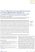 Cover page: The Use of RelocaTE and Unassembled Short Reads to Produce High-Resolution Snapshots of Transposable Element Generated Diversity in Rice