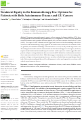Cover page: Treatment Equity in the Immunotherapy Era: Options for Patients with Both Autoimmune Disease and GU Cancers