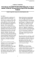 Cover page: Chemotherapy Associated Thrombotic Microangiopathy: A Case of Indolent Thrombotic Thrombocytopenia Purpura After Gemcitabine Treatment