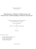 Cover page: Optimization of Human Collaboration and Visual Scene Understanding in Robotic Operations