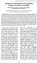 Cover page: Analysis of the Progeny of an Italian Isolate of Citrus viroid IIIb