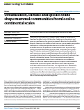 Cover page: Urbanization, climate and species traits shape mammal communities from local to continental scales