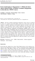 Cover page: From Gatekeeping to Engagement: A Multicontextual, Mixed Method Study of Student Academic Engagement in Introductory STEM Courses