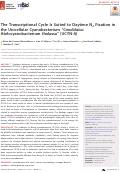 Cover page: The Transcriptional Cycle Is Suited to Daytime N2 Fixation in the Unicellular Cyanobacterium “Candidatus Atelocyanobacterium thalassa” (UCYN-A)