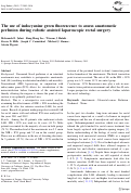 Cover page: The use of indocyanine green fluorescence to assess anastomotic perfusion during robotic assisted laparoscopic rectal surgery