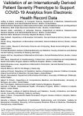 Cover page: Validation of an internationally derived patient severity phenotype to support COVID-19 analytics from electronic health record data