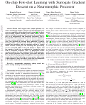 Cover page: On-chip Few-shot Learning with Surrogate Gradient Descent on a Neuromorphic Processor