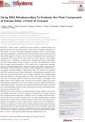 Cover page: Using DNA Metabarcoding To Evaluate the Plant Component of Human Diets: a Proof of Concept.