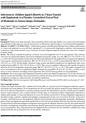 Cover page: Infections in Children Aged 6 Months to 5 Years Treated with Dupilumab in a Placebo-Controlled Clinical Trial of Moderate-to-Severe Atopic Dermatitis.