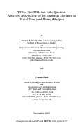 Cover page: TTB or not TTB, that is the question: a review and analysis of the empirical literature on travel time (and money) budgets