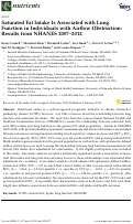 Cover page: Saturated Fat Intake Is Associated with Lung Function in Individuals with Airflow Obstruction: Results from NHANES 2007–2012