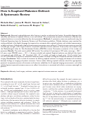 Cover page: How Is Scaphoid Malunion Defined: A Systematic Review.