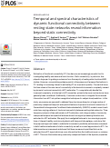 Cover page: Temporal and spectral characteristics of dynamic functional connectivity between resting-state networks reveal information beyond static connectivity.