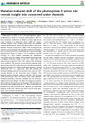 Cover page: Mutation-induced shift of the photosystem II active site reveals insight into conserved water channels.