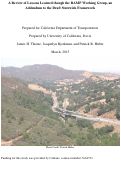 Cover page: A Review of Lessons Learned through the RAMP Working Group, Addendum to the Draft Statewide Framework