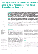 Cover page: Perceptions and Barriers of Survivorship Care in Asia: Perceptions From Asian Breast Cancer Survivors