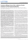 Cover page: Genome editing retraces the evolution of toxin resistance in the monarch butterfly