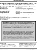 Cover page: Evaluation of an Emergency Department-based Palliative Care Extender Program on Hospital and Patient Outcomes