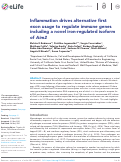 Cover page: Inflammation drives alternative first exon usage to regulate immune genes including a novel iron-regulated isoform of Aim2