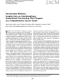 Cover page: Survivorship Wellness: Insights from an Interdisciplinary Group-Based Survivorship Pilot Program at a Comprehensive Cancer Center