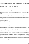 Cover page: Analyzing Production Rate and Carbon Utilization Trade-offs in CO2RR Electrolyzers