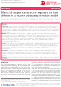 Cover page: Effects of copper nanoparticle exposure on host defense in a murine pulmonary infection model