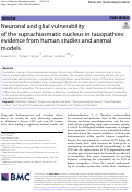 Cover page: Neuronal and glial vulnerability of the suprachiasmatic nucleus in tauopathies: evidence from human studies and animal models.