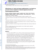 Cover page: Effectiveness of ‘catch-up’ human papillomavirus vaccination to prevent cervical neoplasia in immunosuppressed and non-immunosuppressed women