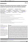 Cover page: Network connectivity and structural correlates of survival in progressive supranuclear palsy and corticobasal syndrome.