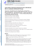 Cover page: Legacy effect on neuropsychological function in HIV-infected men on combination antiretroviral therapy