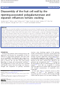 Cover page: Disassembly of the fruit cell wall by the ripening-associated polygalacturonase and expansin influences tomato cracking