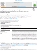 Cover page: Strengthening immunization programs through innovative sub-national public-private partnerships in selected provinces in the Democratic Republic of the Congo.