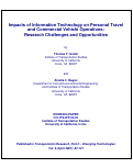 Cover page: Impacts of Information Technology on Personal Travel and Commercial Vehicle Operations: Research Challenges and Opportunities