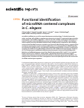 Cover page: Functional identification of microRNA-centered complexes in C. elegans.