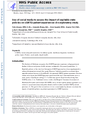 Cover page: Use of social media to assess the impact of equitable state policies on LGBTQ patient experiences: An exploratory study