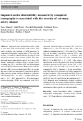 Cover page: Impaired aortic distensibility measured by computed tomography is associated with the severity of coronary artery disease