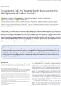 Cover page: Transplanted Cells Are Essential for the Induction But Not the Expression of Cortical Plasticity