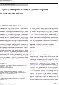 Cover page: Trajectory of frequency stability in typical development