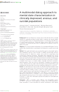 Cover page: A multimodal dialog approach to mental state characterization in clinically depressed, anxious, and suicidal populations.