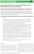 Cover page: Agricultural practices for food safety threaten pest control services for fresh produce