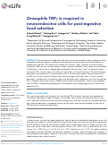 Cover page: Drosophila TRPγ is required in neuroendocrine cells for post-ingestive food selection