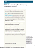 Cover page: Safety of Adult Ambulatory Direct Laryngoscopy: Revisits and Complications