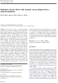 Cover page: Sublethal toxicant effects with dynamic energy budget theory: model formulation