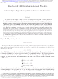 Cover page: Fractional SIR Epidemiological Models