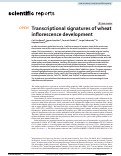 Cover page: Transcriptional signatures of wheat inflorescence development