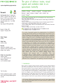 Cover page: The price of defence: toxins, visual signals and oxidative state in an aposematic butterfly