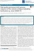 Cover page: High-quality permanent draft genome sequence of the Lebeckia ambigua-nodulating Burkholderia sp. strain WSM4176