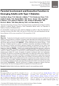 Cover page: Parental Involvement and Executive Function in Emerging Adults with Type 1 Diabetes.