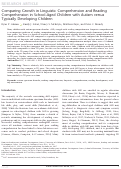 Cover page: Comparing growth in linguistic comprehension and reading comprehension in school‐aged children with autism versus typically developing children