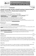 Cover page: mHealth Technology and Nurse Health Coaching to Improve Health in Diabetes: Protocol for a Randomized Controlled Trial